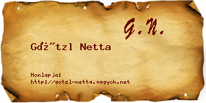 Götzl Netta névjegykártya